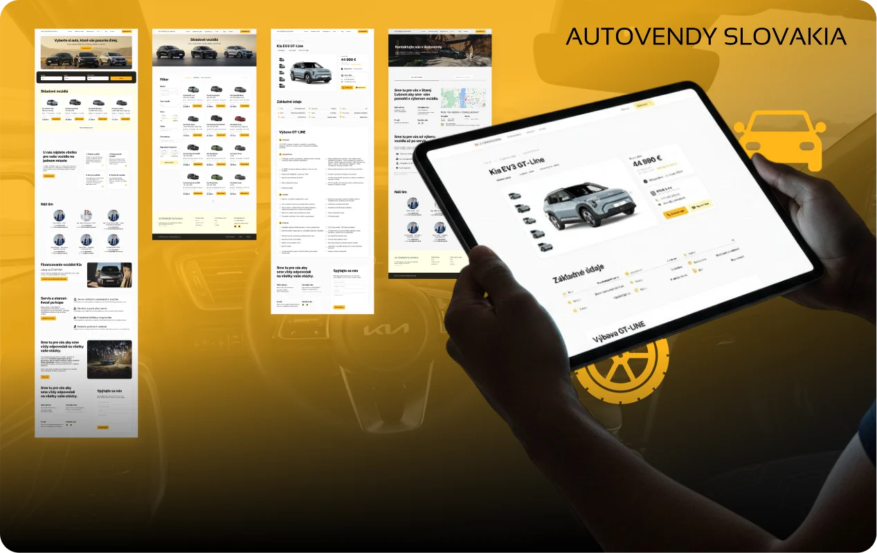 Autovendy.sk, náhľad domovskej stránky
